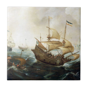 オランダ船1600年代 タイル