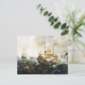 オランダ船1600年代 ポストカード (スタンド正面)