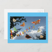 オランダ蝶お客様。フレーム誕生日はがき ポストカード (正面/裏面)