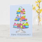 オランダ誕生日ウォーターのカップケーキカード カード (黄色い花)