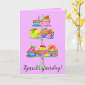 オランダ誕生日ウォーターのカップケーキカード カード (黄色い花)