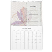 オランダ誕生日カレンダーヴィンテージレース蝶 カレンダー (2月 2026)