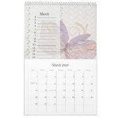 オランダ誕生日カレンダーヴィンテージレース蝶 カレンダー (3月 2026)
