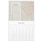 オランダ誕生日カレンダーヴィンテージ花 カレンダー (1月 2027)