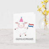 オランダ誕生日カード – Gefeliciterd カード (黄色い花)