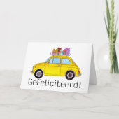 オランダ誕生日レトロフィアット500 カード (正面)