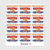 オランダ赤白青フラッグオレンジライオンチームオランダ シール (シート)