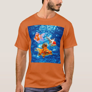 オランダ金魚バタフライ望遠鏡下の金魚 Tシャツ