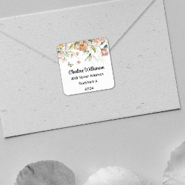 オランダ静止寿命フローラ水色ドロップアドレス スクエアシール