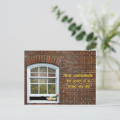 オランダ靴の赤いチューリップ付き引用文 シーズンポストカード (スタンド正面)