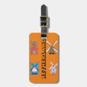 オランダ風車オレンジトラベル ラゲッジタグ (正面縦)