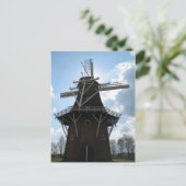 オランダ風車シルエットはがき ポストカード (スタンド正面)