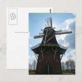 オランダ風車シルエットはがき ポストカード (正面/裏面)