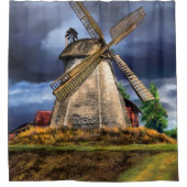 オランダ風車風景シャワーカーテン シャワーカーテン (正面)