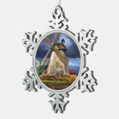 オランダ風車風景 スノーフレークピューターオーナメント (右)