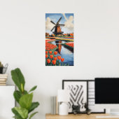 オランダ風車 ポスター (ホームオフィス)