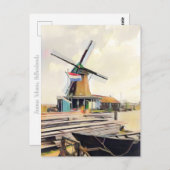 オランダ風車 ポストカード (正面/裏面)