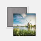 オランダ風車 | Rotterdam,オランダ旅行写真 マグネット (正面/裏面)