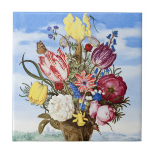 オランダ黄金時代の古典的な花の静物画 タイル