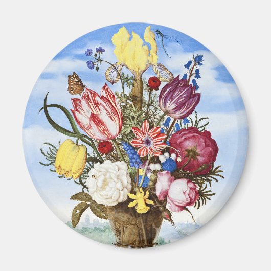 オランダ黄金時代の古典的な花の静物画 マグネット (正面)