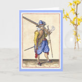 オランダ17世紀兵士 – グリーティングカード (黄色い花)