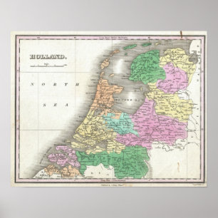 オランダ1727年の地図-アンソニーFinley著… ポスター