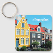 オランダ アムステルダムの家々 旅行のお土産 キーホルダー (正面)