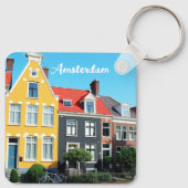 オランダ アムステルダムの家々 旅行のお土産 キーホルダー (裏面)