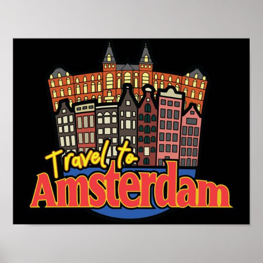 オランダ アムステルダムへ旅行 ヴィンテージ ポスター (正面)