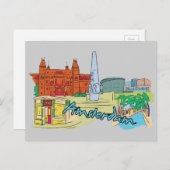 オランダ アムステルダム 有名な都市 ポストカード (正面/裏面)