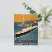 オランダ・アメリカライン ヴィンテージポスター 修復済み ポストカード (スタンド正面)
