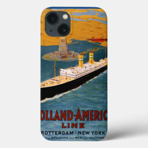 オランダ・アメリカ・ライン・ヴィンテージ・ポスター復元 iPhone 13ケース