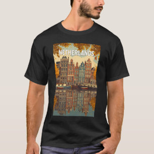 オランダ イラスト 旅行 アート ヴィンテージ Tシャツ