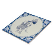 オランダ – インドネシアの影の操り人形デルフト・ブラウ。 タイル (側面)