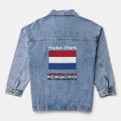 オランダ オランダ人 旗 白 カスタマイズ デニムジャケット (裏面)