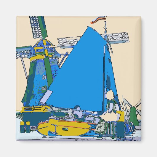 オランダ、オランダ・ブルー、 マグネット (正面)