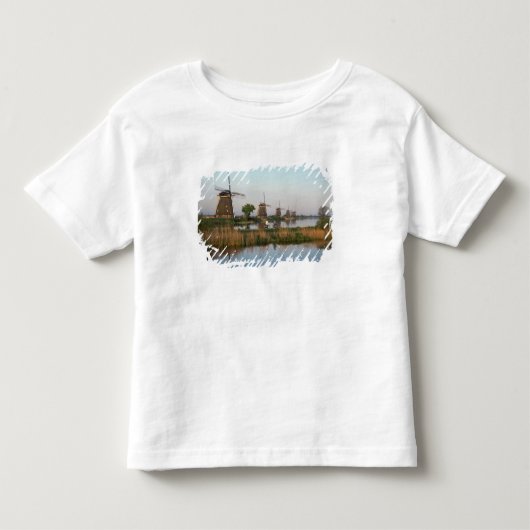 オランダ キンデルダイクの風車群 トドラーTシャツ (正面)