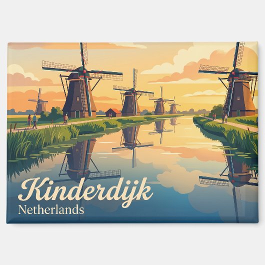 オランダ キンデルダイク マグネット (正面)