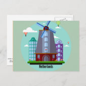 オランダ、グラフィックアートデザイン ポストカード (正面/裏面)