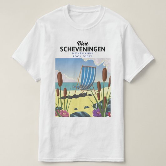 オランダ スヘフェニンゲン 海岸 ポスター Tシャツ (デザイン正面)
