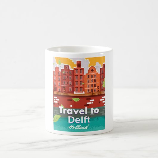 オランダ デルフト 旅行ポスター コーヒーマグカップ (中央)