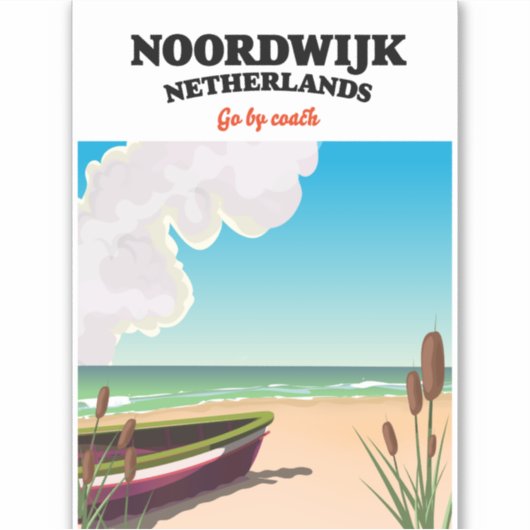 オランダ ノールトヴェイク 旅行ポスター シール (正面)