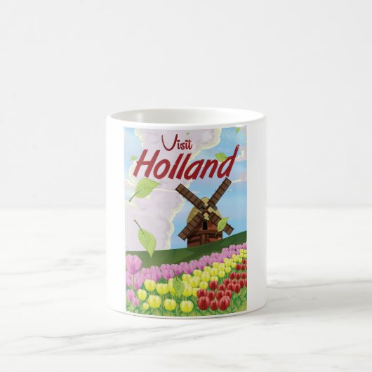オランダ ビンテージ 旅行ポスター コーヒーマグカップ (中央)