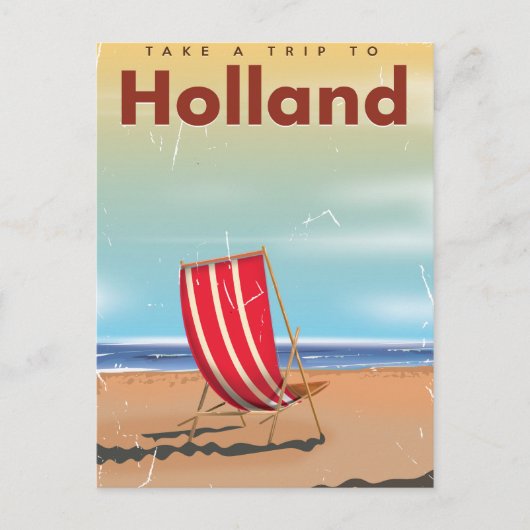 オランダ ビンテージ 旅行ポスター ポストカード (正面)