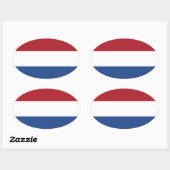 オランダ*フラグ楕円ステッカー 楕円形シール (シート)