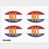 オランダ – フラグ/ NL 楕円形シール (シート)