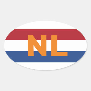 オランダ – フラグ/ NL 楕円形シール