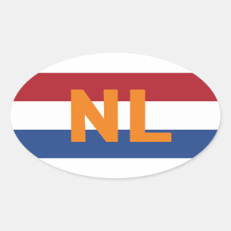 オランダ – フラグ/ NL 楕円形シール