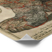 オランダ・ベルギーの地図 – 1630年 ポスター (角)