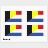 オランダ・ベルギー国旗の半国旗 長方形シール (シート)